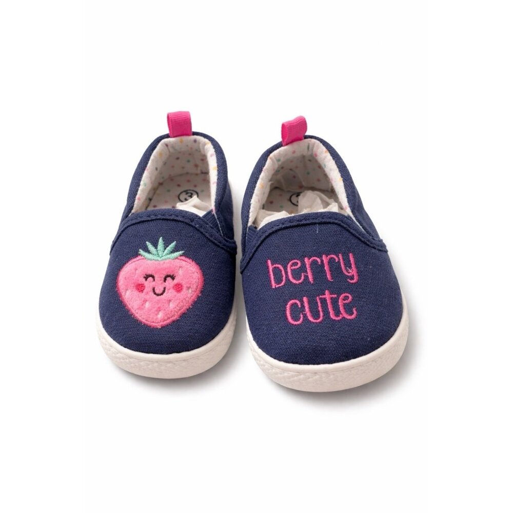 Canvas Baby Girl Slip On Shoes Blue Size 3